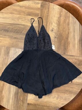 AKIRA Black Lace Bodice Romper